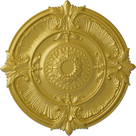 Ekena Millwork Attica Acanthus Leaf Ceiling Medallion (Fits Canopies up to 4 5/8"), 53 1/2"OD x 3 1/2"P, Rich Gold CM53ATRGS
